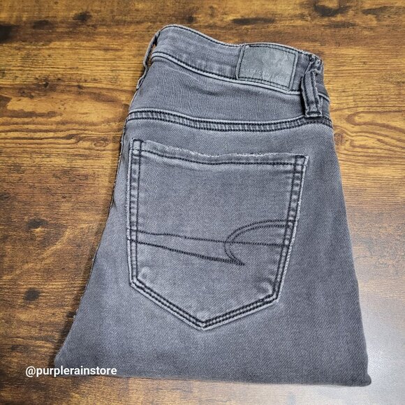 American Eagle Jeans Size 2 S Hi Rise Jegging Next Level Stretch Charcoal Wash - Picture 3 of 13